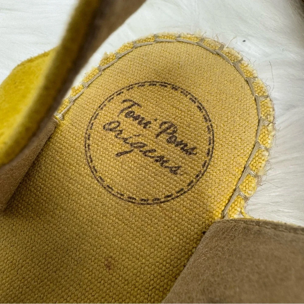 Toni Pons Nuria Vibrant Yellow Leather Espadrille Wedge Sandals